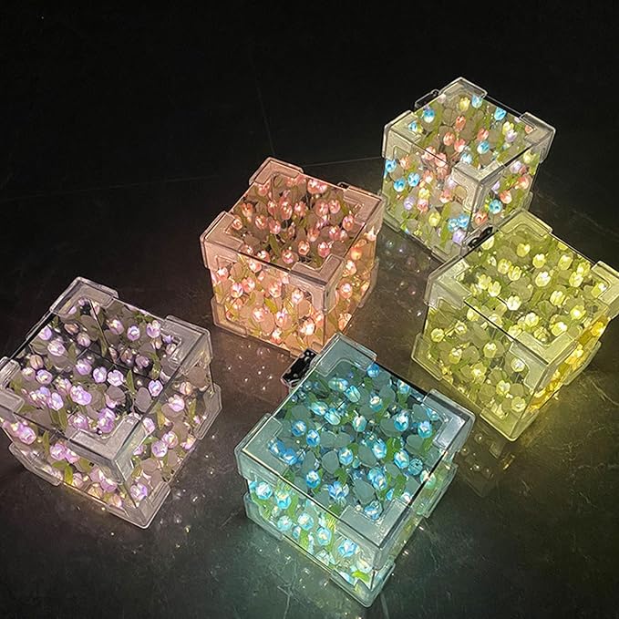 Treasurry’s | DIY Cube Tulip Lamp | 2-in-1 Mirror and Night Light